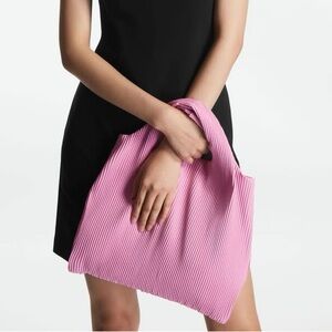 COS Small Pleated Tote Bag - Pink